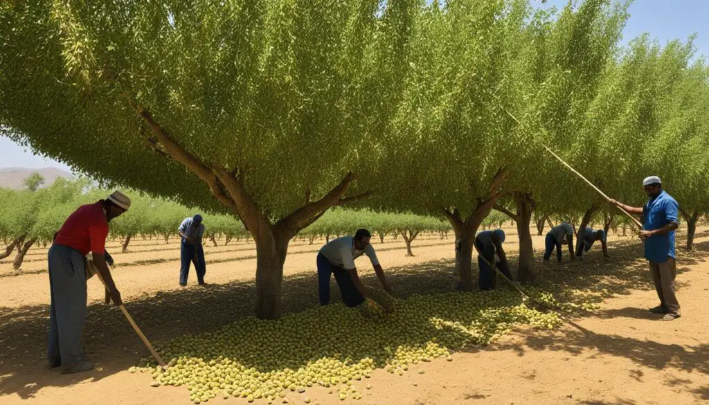 pistachio harvesting